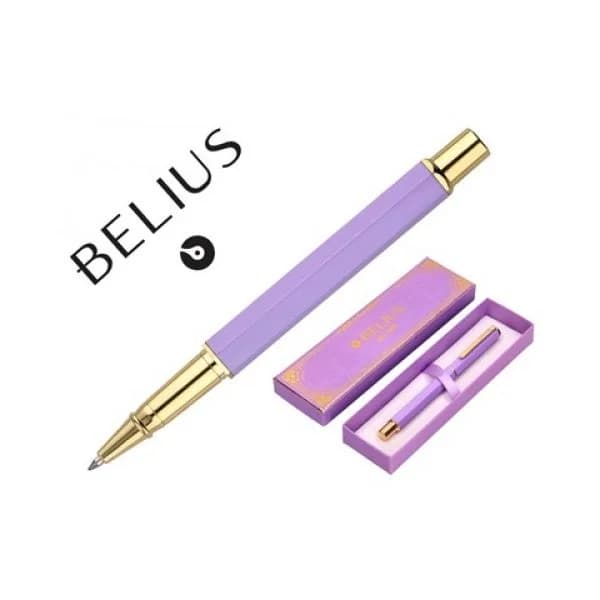 Belius Esferográfica Macaron Bliss Hexagonal 0.8mm Roxa/Dourada Tinta Azul 1 Un.