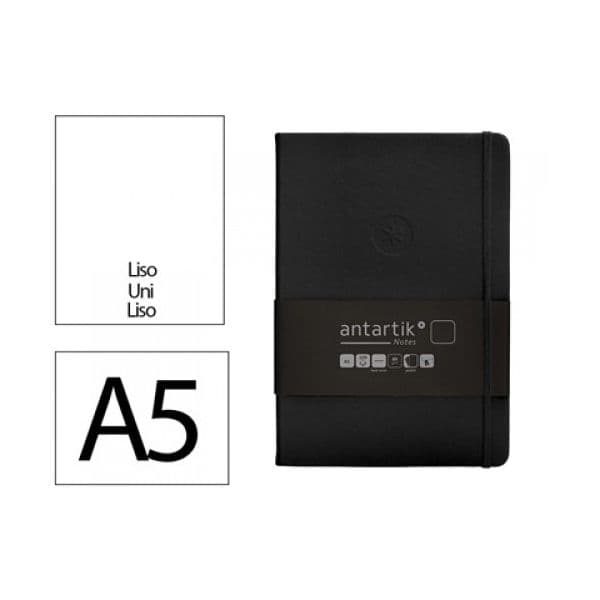 Antartik Caderno Liso A5 100 Folhas Preto