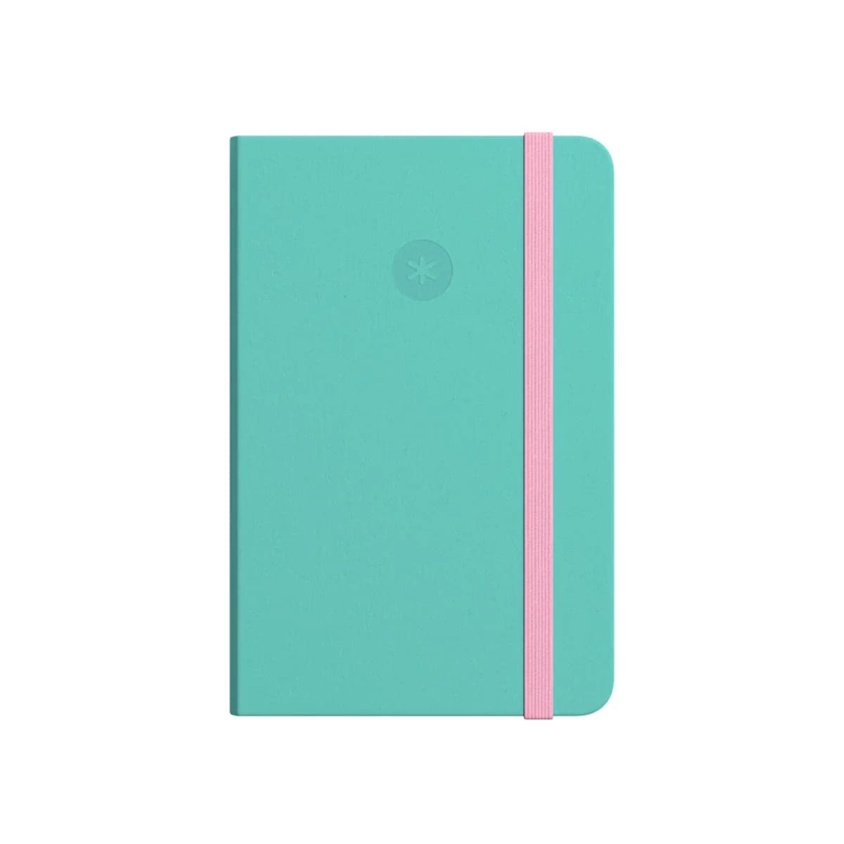 Caderno com elastico antartik capa dura a5 folhas pontos rosa e turquesa 100 folhas 80 gr fsc