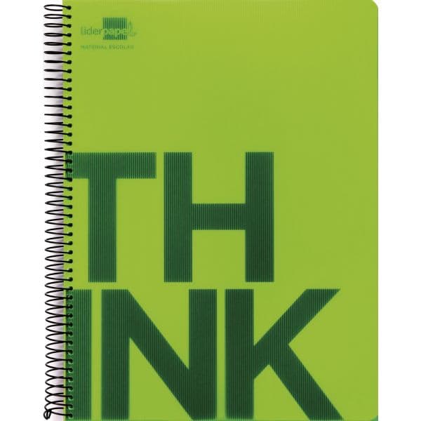 LiderPapel Caderno A6 Think Quadriculado Verde 1 Un.