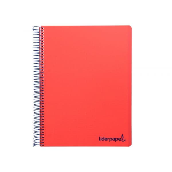 LiderPapel Caderno Quadriculado A4 Espiral 120 Folhas Vermelho