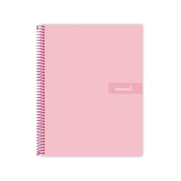 LiderPapel Caderno Quadriculado A5 Espiral 120 Folhas Rosa