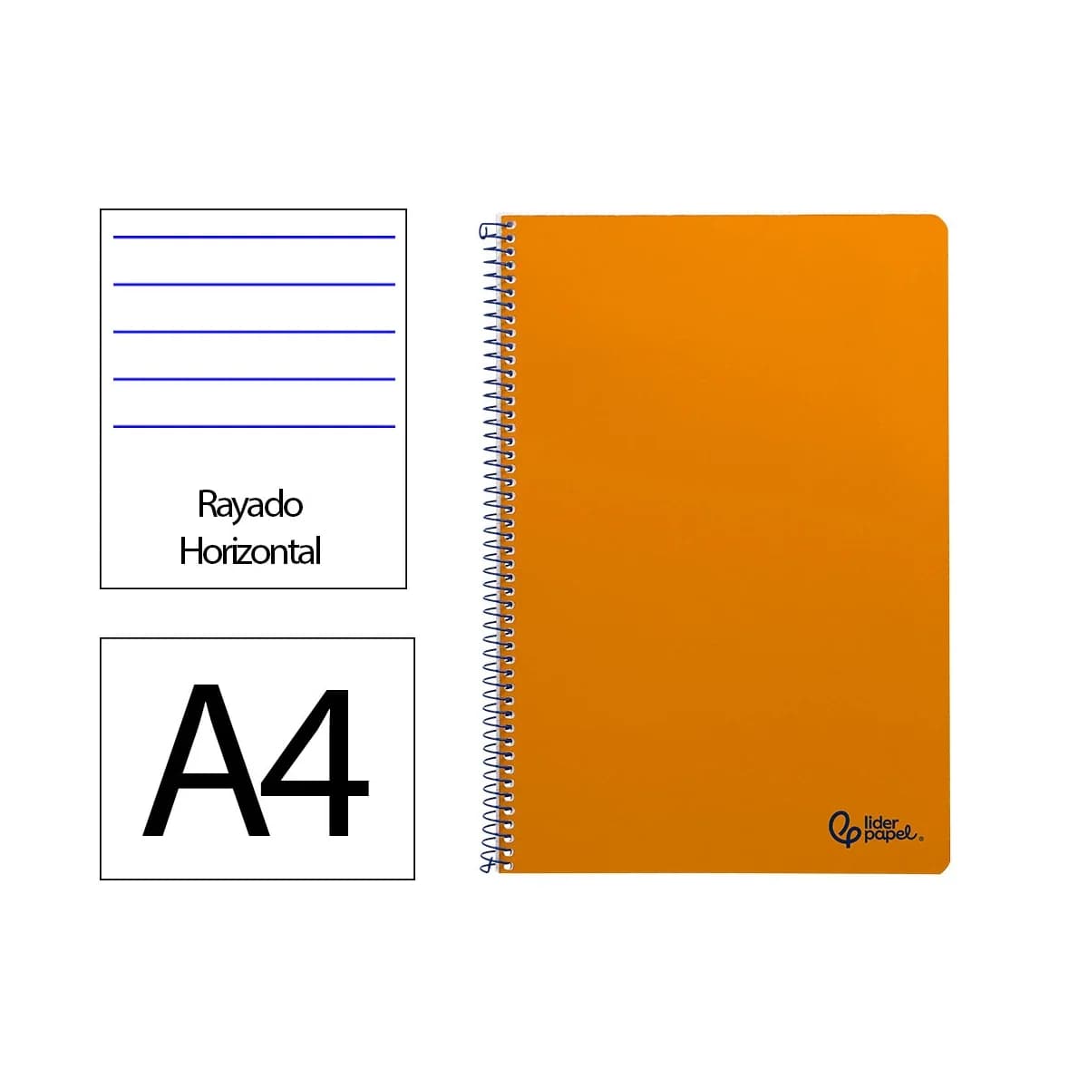 Caderno espiral liderpapel din a4 smart capa suave 80 f 75 gr pautado com margem cor laranja