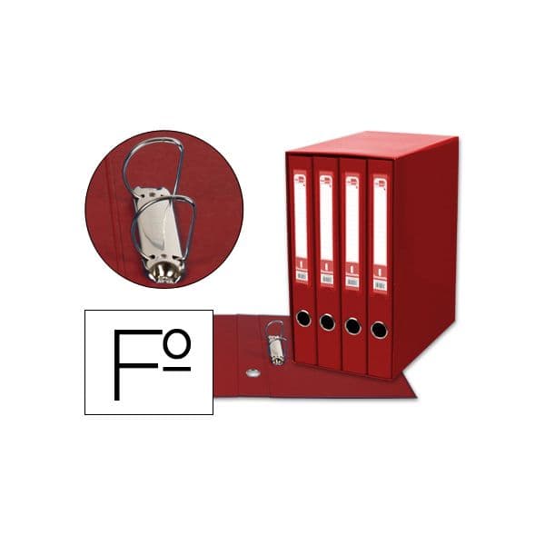 LiderPapel Módulo 4 Pastas Arquivo Cartão Folio 2 Argolas L35 Red - MD43