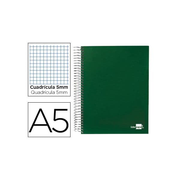 Liderpapel Caderno Espiral Paper Coat A5 Quadriculado Verde - BJ27