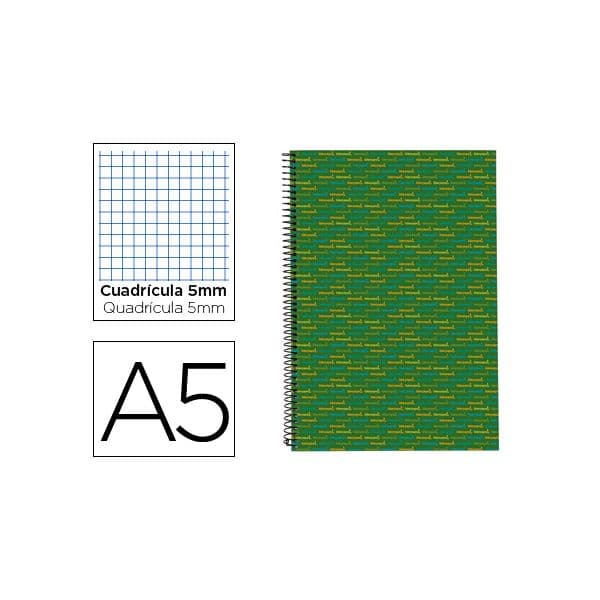 LiderPapel Caderno Espiral A5 Multilider Quadriculado 140 Fls Verde - BJ10