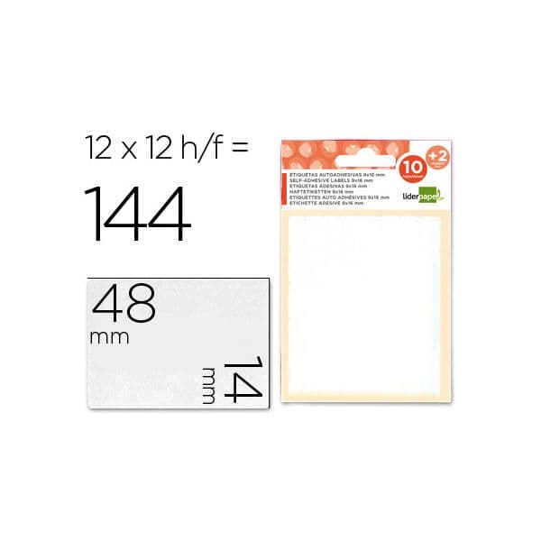 LiderPapel Etiquetas Adesivas 14x48mm 10 + 2 Fls - ET05