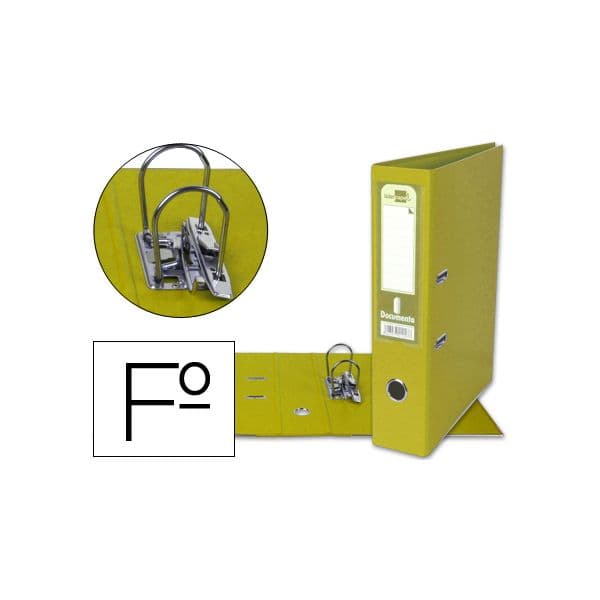 Liderpapel Pasta de Arquivo de Alavanca Folio Forrado Pvc c/ Rado Lombada 75mm Amarelo - OFF037715CE
