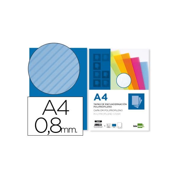 LiderPapel 100 un. Capas PP DIN A4 0.8mm Ondulado Azul - TA07