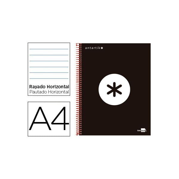 Antartik Caderno Espiral A4 Micro Capa Forrada 120F 100G Pautado Preto - OFF074551CE