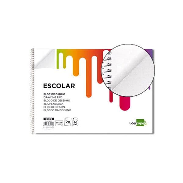 LiderPapel Bloco de Desenho Espiral 230x325mm 90g 20 Fls - DE01