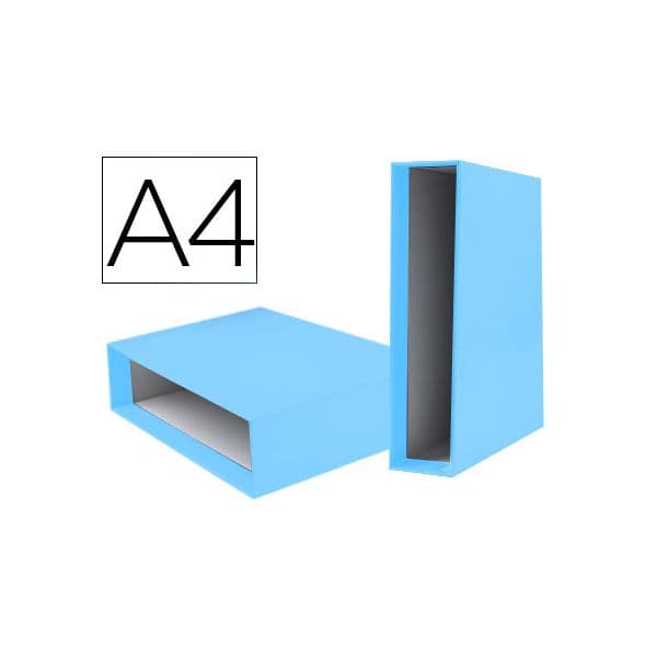Liderpapel Caixa p/ Pasta de Arquivo de Alavanca em Cartão Din A4 Lombada 75mm Celeste - OFF064587CE