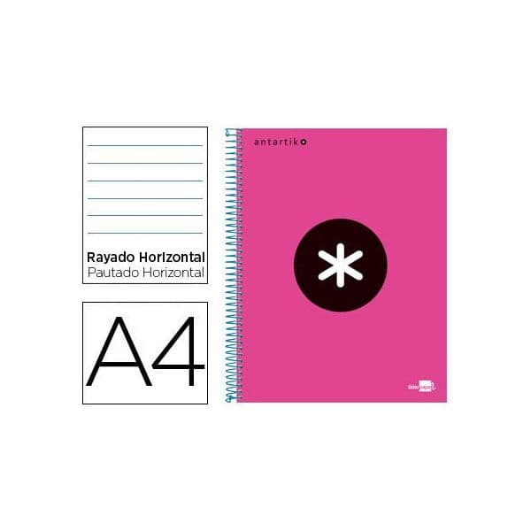 LiderPapel Caderno Espiral A4 Micro Antartik Capa Forrada 120F 100G Pautado Rosa F.