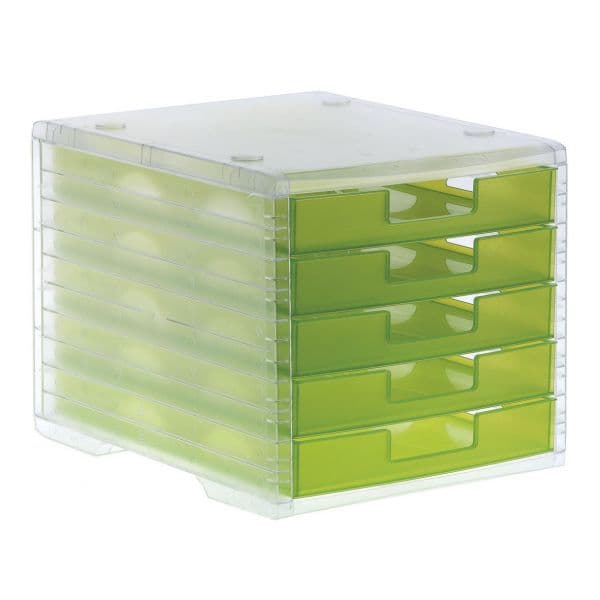 Q-Connect Módulo de Secretária 34x27x25.5cm 5 Gavetas Verde Kiwi - 49299