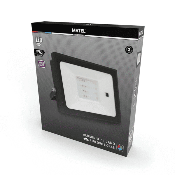 PROJETOR LED ALUMÍNIO PRETO MATEL RGB IP65 50W