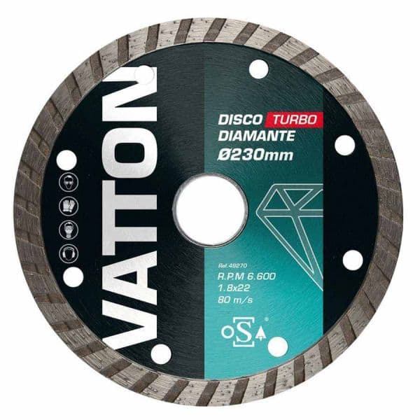 Vatton 230 Mm Turbo Disco de Diamante Prateado