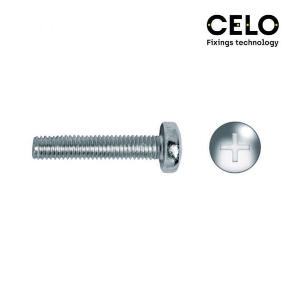 Celo Caixa 500UNI Parafuso Métrico Pan Philips Din / Ref 7985 4X30 Zinc Plated Zeal