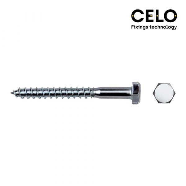 Celo Caixa 200 Uni. Tira Fundo Hexagonal Din 571 6x100 Galvanizado - 17427