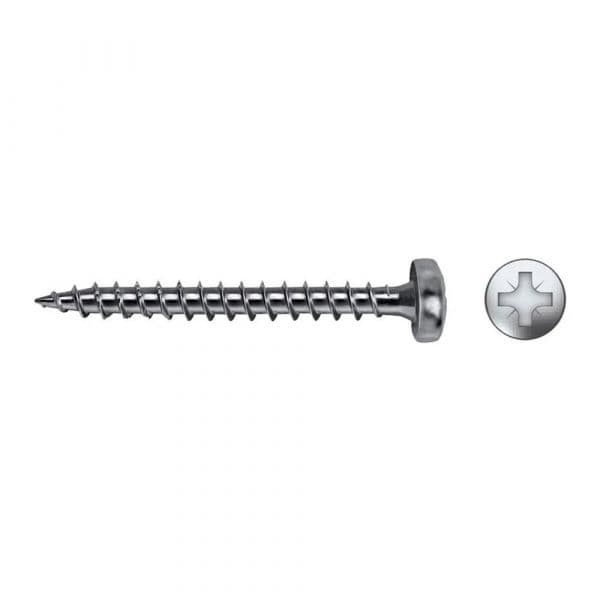 Celo Parafuso para Madeira Velox B Rosca Completa Pilled Imprint Cabeça Redonda PZ2 Ø5x25 mm Zincado Caixa 500 Unidades