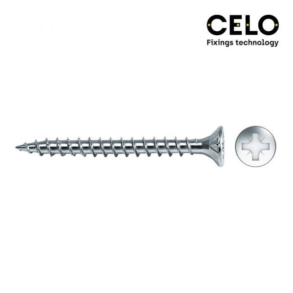 Celo Caixa 500 Uni. Parafuso para Madeira Escariador Pozi Din/ref Vlox 5x40 Zinc. + Lubr. - 17330