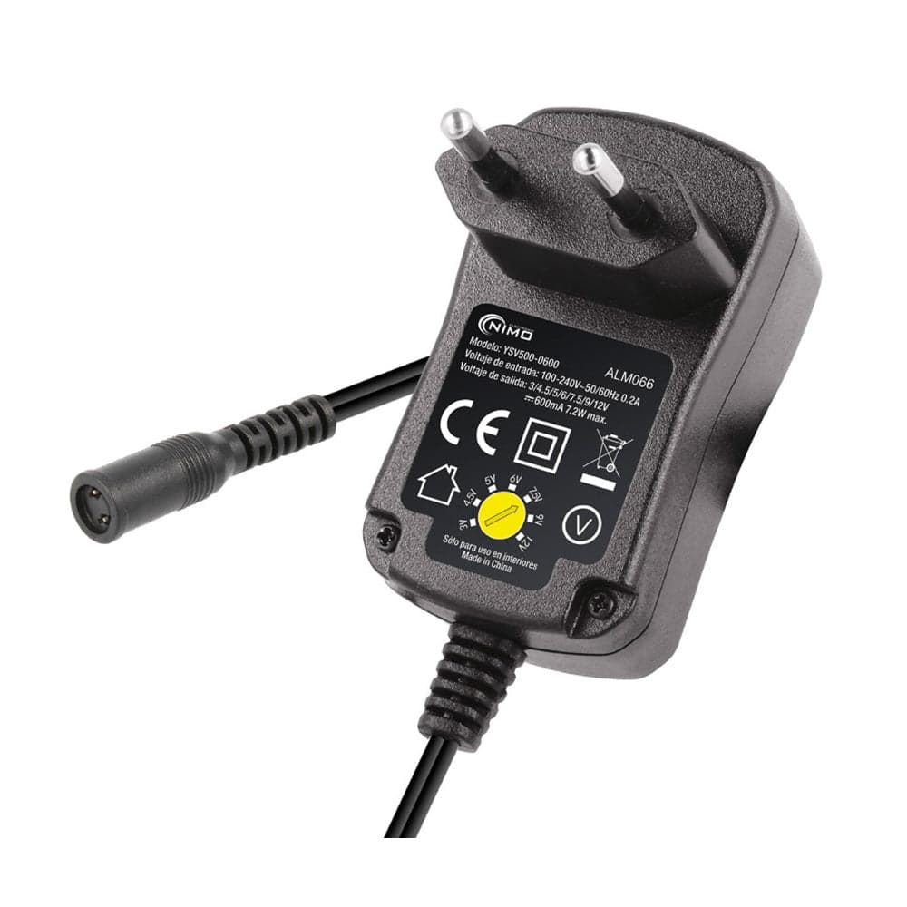 FONTE DE ALIMENTAÇÃO ELETRÓNICA 12V 600MAH 7,2W COM SELETOR AJUST