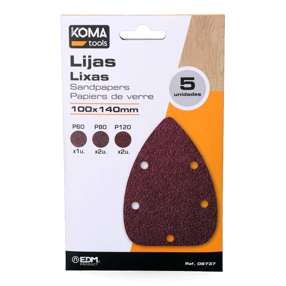 SET 5 LIXAS PARA LIXADORA TIPO MOUSE 08707 KOMA TOOLS