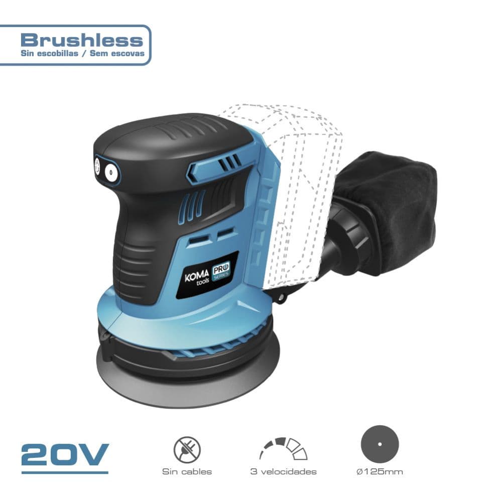 LIXADORA EXCENTRICA 20V BRUSHLESS (SEM BATERIA E CARREGADOR) 13X3