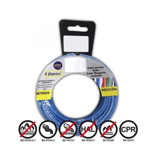 EDM Fio Elétrico Flexível 2,5Mm Azul 25Mts Libre de Halóge