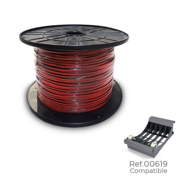 Edm Bobine de Cabo Paralelo Audio 2x0,75mm Preto/vermelho 1000m