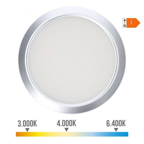 EDM Downlight LED Ajustável 20W 3 Temperaturas Cromado Ø22.5cm