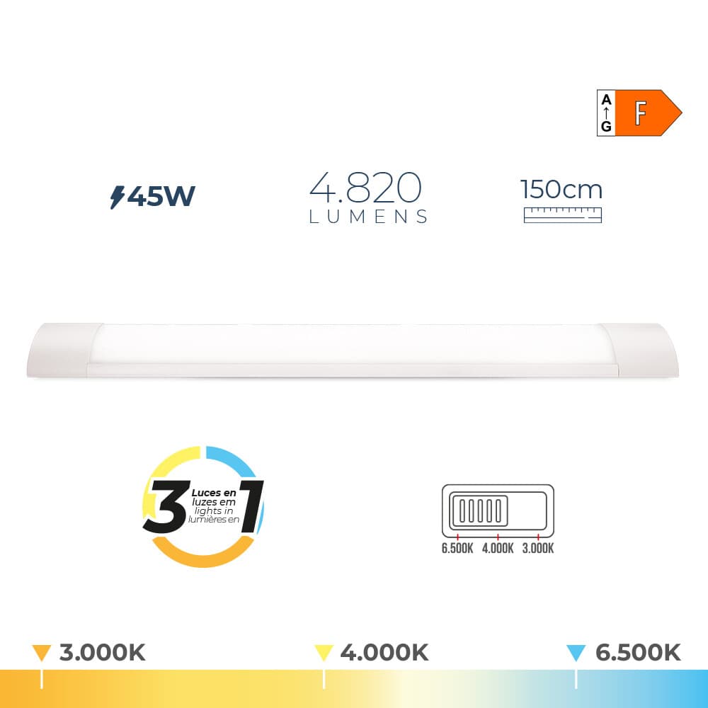 EDM Regleta LED 31867 F 45W 3CCT 150cm