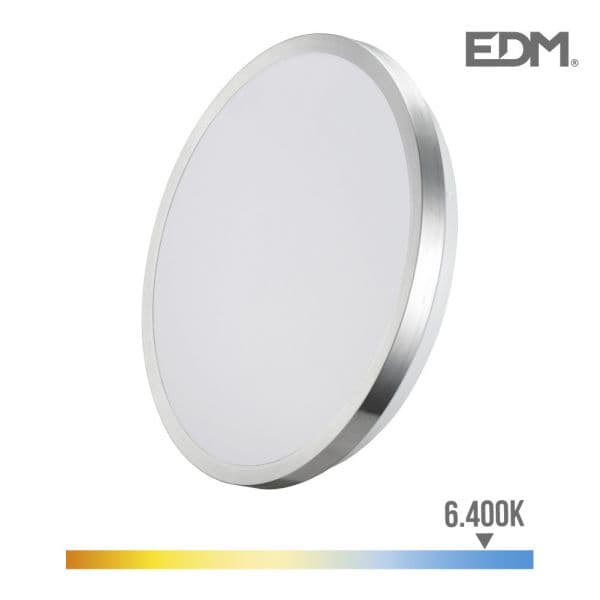 Edm Aplique Super LED 24w 2490lm 6500k ø38x6,2cm Moldura Cromado