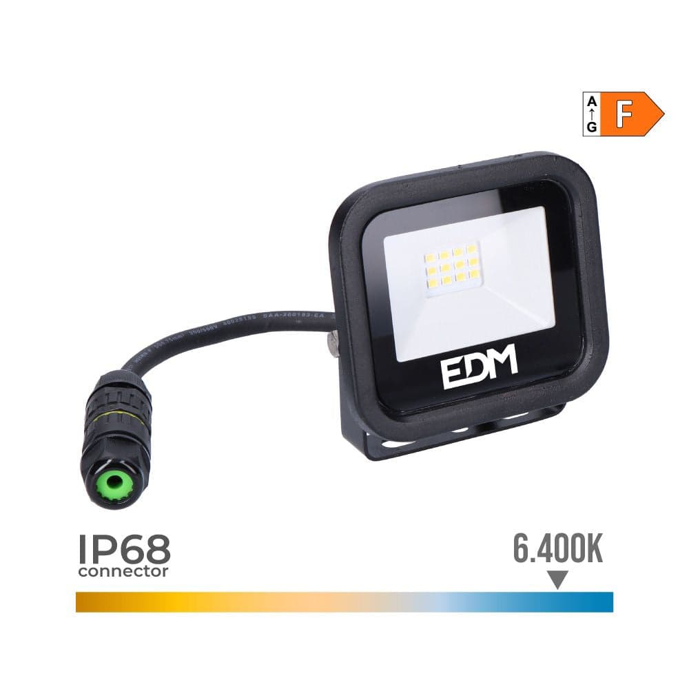 PROJECTOR DE LED 10W 800LM 6400K LUZ FRIA BLACK SERIES 9,2X8,1X2,