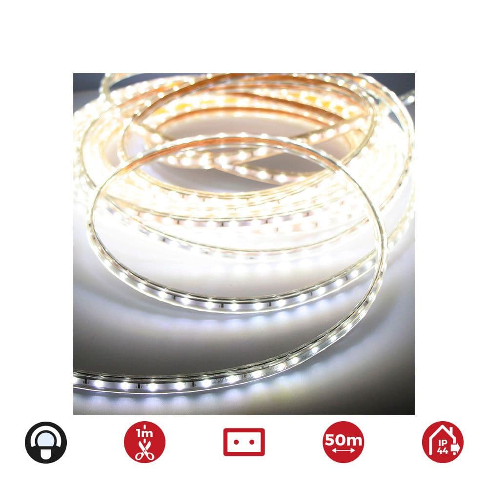 TIRA LED 50M. 60 LEDS/M 4,2W/M BRANCO FRIO IP44 6.400K EDM 220-24