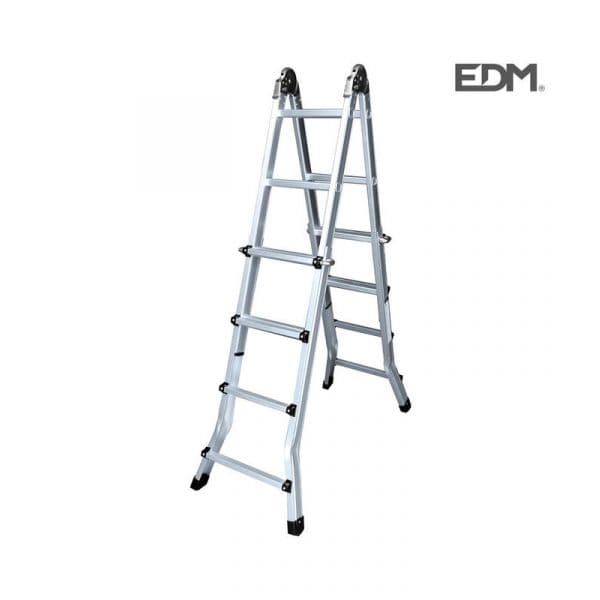 EDM Escalera Multifuncion Telescopica 2X4+4 Peldaños En131-4