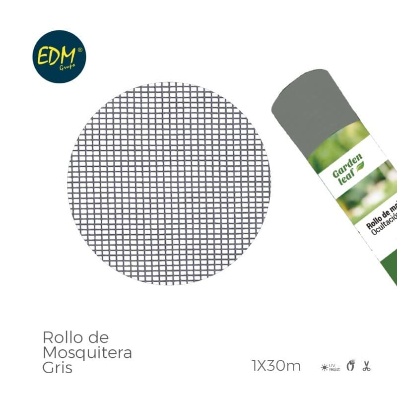 EDM Rede Mosquiteira Fibra de Vidro Cinzento 1.50x30m 75874