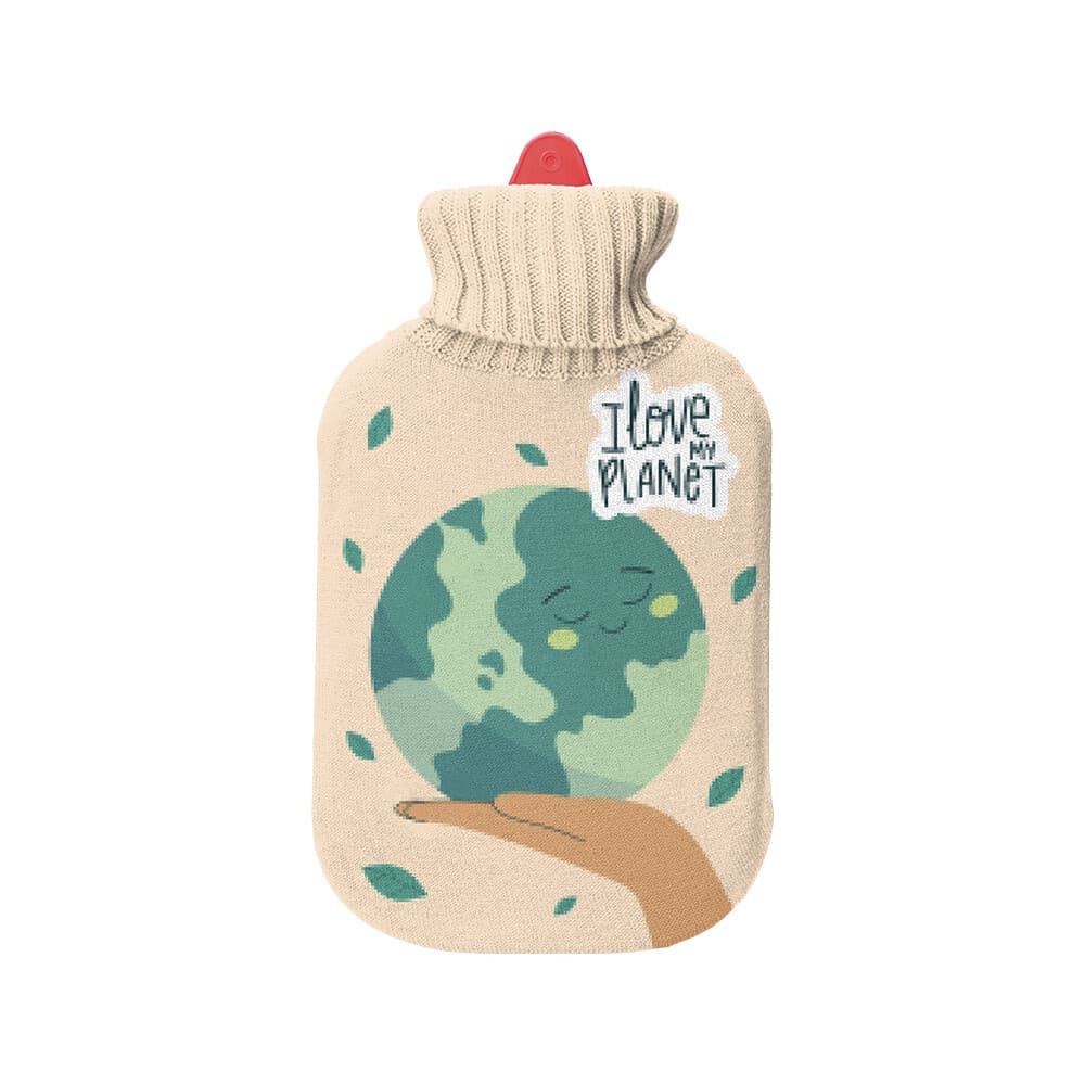 Botija de água quente, modelo cuidar do planeta, 2l.