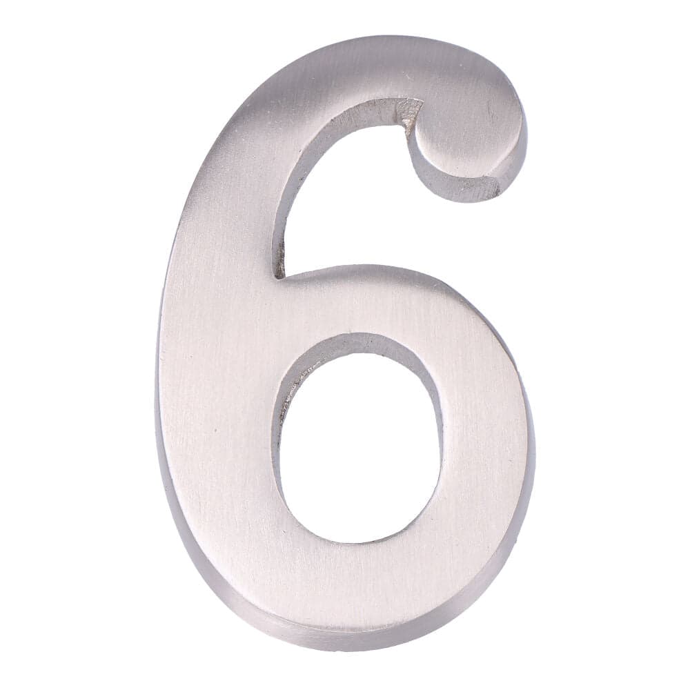 EDM Numero 6 Niquel Mate 10CM Fixação Invisivel - ELK85048