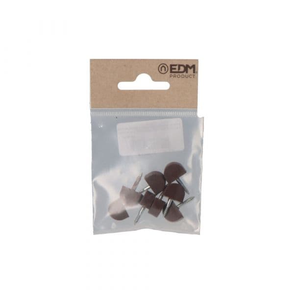EDM Pack 8 Unid. Suporte Pequeno para Estantes Semi-redondo Castanho - 85354