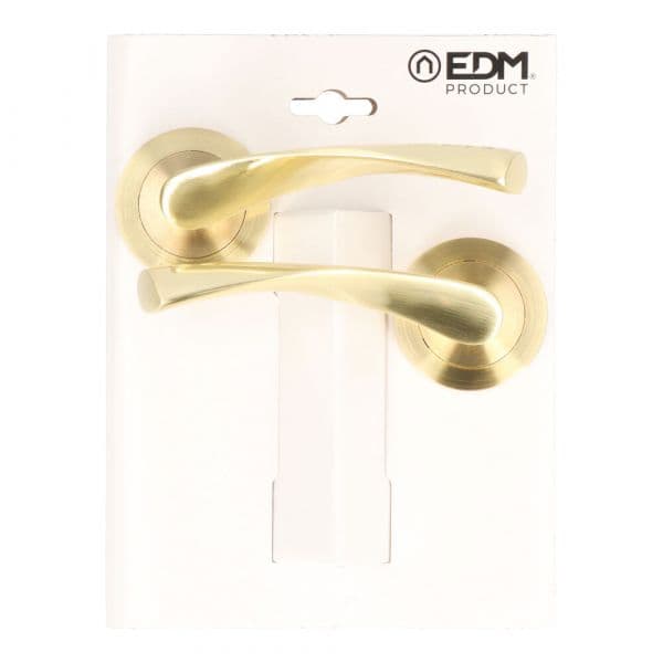 EDM Puxador Roseta 707 Latão Acetinado Alumínio Ø 50 mm 2 Unidades