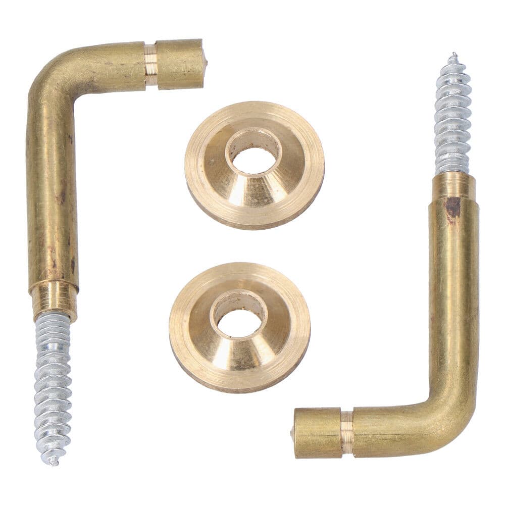 2 ganchos torneados latão 30 mm. recolha de cortinas