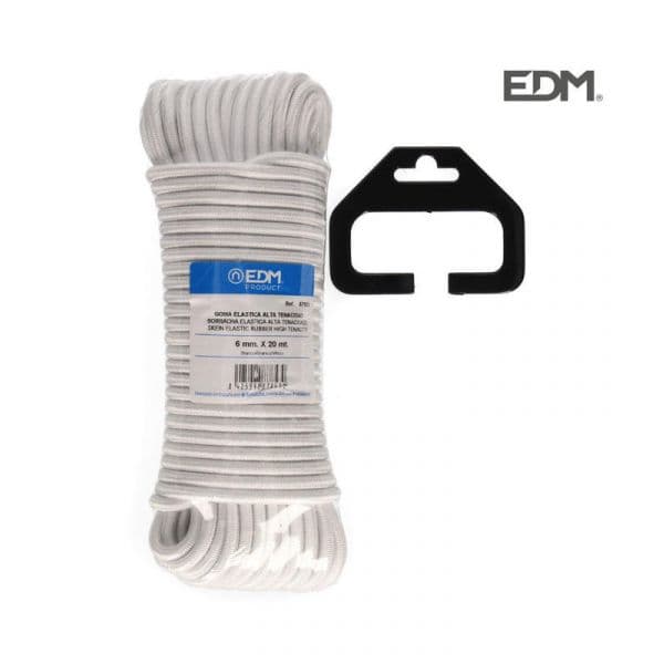 EDM Madeja 20 Mt. Goma Elastica Alta Tenacidad Blanca. Calibre 6