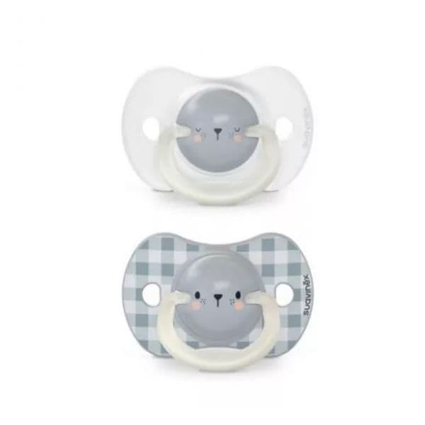 Suavinex 2 Chupetas Silicone 6-18m NigheDay