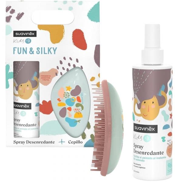 Suavinex Kids FunSilk Conjunto Spray Desembaraçador 250mL + Escova de Cabelo