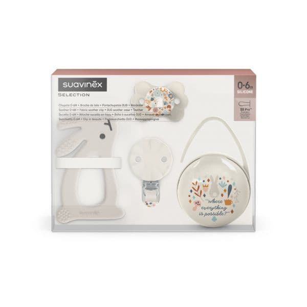 Suavinex Coffret Chupeta Silicone Wonderland & Selection 0-6M Bege/Creme