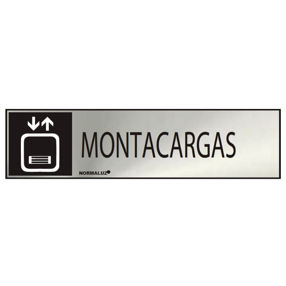 SINAL INFORMATIVO ´´MONTACARGAS´´ (INOX ADESIVO 0.8MM) 5X20CM N