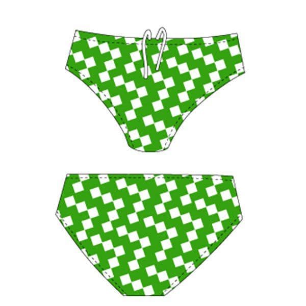 Turbo New Squares Swimming Brief Verde,Branco L Homem
