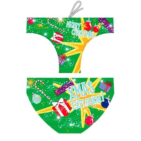 Turbo Christmas Explotion Waterpolo Swimming Brief Verde 4XL Homem
