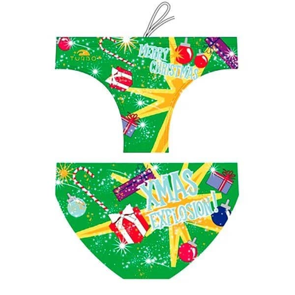 Turbo Christmas Explotion Waterpolo Swimming Brief Verde 5XL Homem