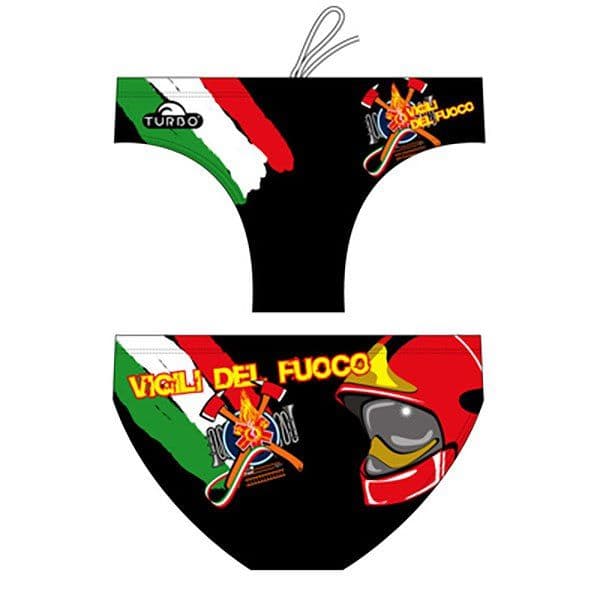 Turbo Vigili Fuoco Swimming Brief Preto L Homem